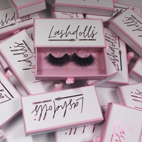 B421 vente chaude boîte d'emballage de cils pour cils en gros logo personnalisé vide blanc et rose boîte de cils emballage