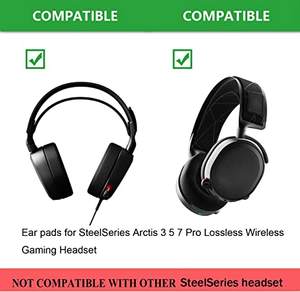 Compatible pour SteelSeries <span class=keywords><strong>Arctis</strong></span> 3 / <span class=keywords><strong>Arctis</strong></span> 5 / <span class=keywords><strong>Arctis</strong></span> <span class=keywords><strong>7</strong></span>/casque de jeu coussinets d'oreille de remplacement en tissu noir - Product Image 2