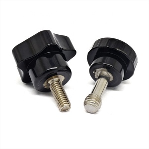 304 thép không gỉ Knob Bolt M5 M6 M8 M10 M12 nhựa màu đen sáu ngôi sao đầu t cánh tay thắt chặt Grip Knob ngón tay cái xử lý vít - Product Image 4