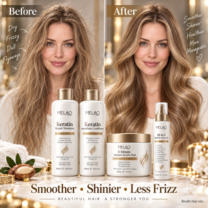 Ensemble de soins capillaires à la kératine OEM, sans sulfate, shampooing et après-shampooing, huile d'argan, réparation des cheveux abîmés, anti-frisottis, lissage, qualité salon - Product Image 1