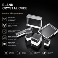 HBL Blocs de cristal K9 vierges en gros pour gravure laser, cube 3D en verre de cristal avec emballage boîte cadeau noire