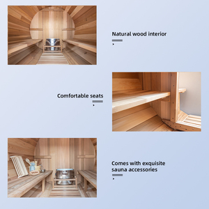 Sauna en bois de cèdre rouge pour 6 personnes, extérieur, luxe, combinaison sauna et salle de douche / hammam - Product Image 3
