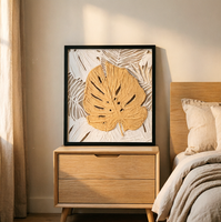 Décoration murale en feuilles de Monstera en pâte à papier 3D faite à la main - Décoration murale texturée en fibres naturelles pour le salon