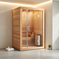 Cabine de sauna individuelle compacte en cèdre pour appartement, balcon, sauna sec ou vapeur
