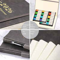 Agenda Espiral 2026 Plan A5, Cuaderno de Planificación Semanal de 365 Días, Personalizable con Logotipo en Lámina Dorada, 100% Ecológico