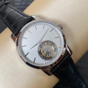 Reloj mecánico automático tourbillon de lujo de alta gama con esfera de cristal de zafiro, estilo sencillo, reloj con encanto empresarial. - Product Image 1