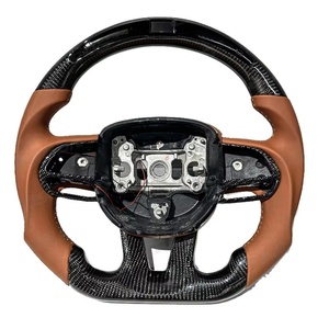 Volant en fibre de carbone de style noir pour Dodge Challenger Charger <span class=keywords><strong>RT</strong></span> Jeep Trackhawk Durango SRT Scat Pack 392 Super Bee - Product Image 4