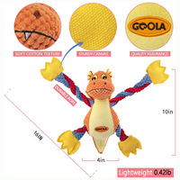 Exclusif dragon cracheur de feu couinement en peluche chien interactif résistant à l'usure nettoyage des dents en gros