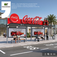 Cajas de Luz Publicitarias para Marketing de Marca, Estructura de Acero Resistente, Parada de Autobús con Contenedor de Basura para Estaciones de Autobús