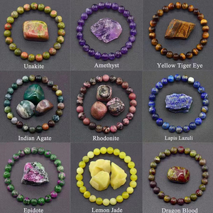 Bracciale con Charm da 8mm, Gioielli alla Moda, Bracciale in Cristallo di Quarzo Naturale, Bracciale in Pietre Preziose, Bracciale in Cristallo per Regalo - Product Image 3