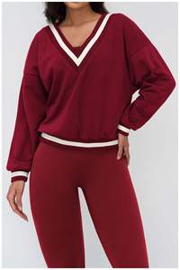 Set da Yoga e <span class=keywords><strong>Fitness</strong></span> di Alta Qualità per Donne, Felpa con Scollo a V, Manica Lunga, Abbigliamento Casual per Corsa - Product Image 4