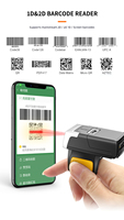 Neu Eingetroffener Tragbarer Ring-Barcodescanner 1D 2D USB Kabellos Fingermodell für Lagerbestandsverwaltung Logistik auf Lager