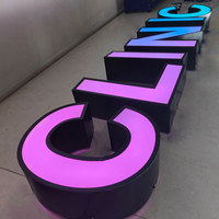 Enseigne de magasin LED personnalisée, lettres lumineuses RGB, enseigne de magasin mobile, panneau lumineux pour devanture de magasin, lettres LED extérieures, conception de panneau avec nom de magasin