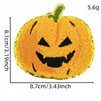 Patchs brodés en chenille Halloween, lettres BOO, fantôme, citrouille, thermocollants, adhésifs à chaud pour vêtements et sacs