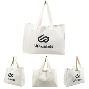 Expédition rapide Sac à main coréen simple recyclé Promotionnel pas cher de haute qualité vierge Sac fourre-tout en toile lourde en coton avec logo personnalisé