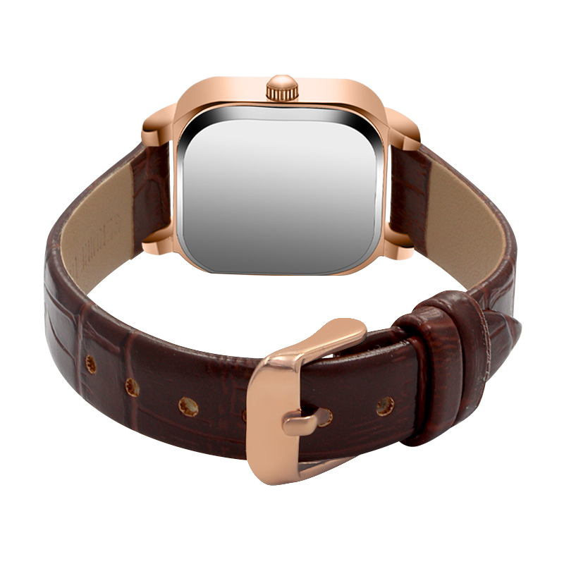 Minimalist Analog Date Watch with Leather Strap, Quartz Movement, Waterproof Classic Minimalist Square Watch with Custom Logo & Leather Strap main image 3