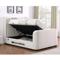 Amerikanisches Design verstellbares TV-Bett 55 Zoll Big TV Lift Schrank und Bett King Size Schlafzimmer Sets Möbel Royal Luxury Bett rahmen