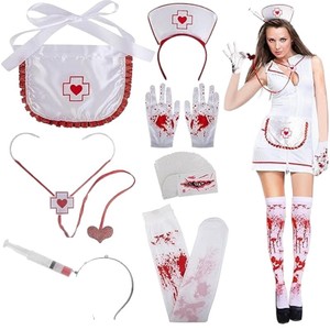 Accesorio de maquillaje único para mujer, estilo oscuro, con diseño de manchas de sangre, para <span class=keywords><strong>disfraz</strong></span> de enfermera o <span class=keywords><strong>doctora</strong></span> de terror, festivo y peculiar, transfronterizo - Product Image 5