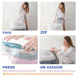 קובייה ישירה במפעל שקוף שקיות ואקום עבור בגדים נסיעות לחסוך שטח אחסון ואקום עם שסתום פטנט - Product Image 5