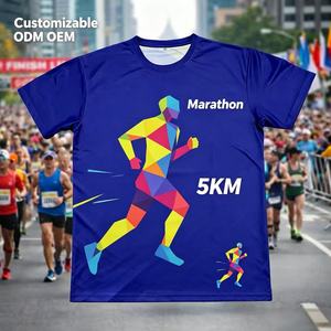 Camisetas de Running para Maratón al por Mayor, Camisetas Publicitarias con Impresión 3D, Camisetas de Poliéster con Logotipo Personalizado, Camisetas Blancas para Sublimación - Product Image 1