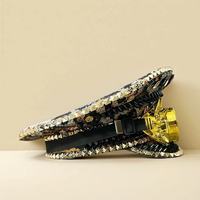 Chapeau de Capitaine Steampunk à Paillettes à Carreaux, Vente en Gros, 3 MOQ, Idéal pour le Festival Burning Man, la Plage et les Fêtes Décontractées en Extérieur