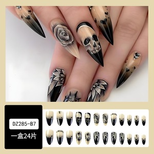 KUDAN 2026 – Nouveauté <span class=keywords><strong>Halloween</strong></span> : Faux Ongles Français Personnalisés, Faits Main, Design 3D Artistique, à Presser pour les Doigts - Product Image 5