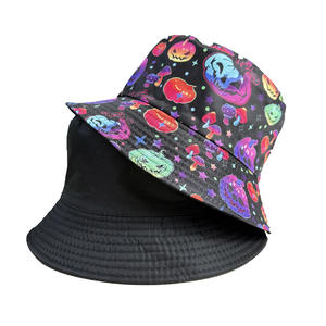Chapeaux Bob Double Face Imprimé Dessin Animé Citrouille et Animaux, Collection 2025 – Vente Flash Festival – Protection Solaire pour Hommes et Femmes - Product Image 1