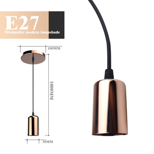 Nhà Máy Outlet hiện đại đơn giản trần ánh sáng mặt dây chuyền trắng đen Rose Gold 10cm cup 1m dây điện và <span class=keywords><strong>E27</strong></span> ổ cắm chủ - Product Image 2