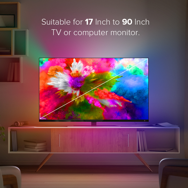 TV PC Sync Backlight Alexa Voice GG Assistant Tu Ya WiFi Control HD MI Devices 4K HDTV Screen Dream Color RGB Led Strip Kit