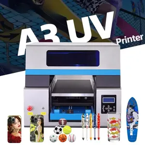 Impresora UV plana A3 de 33 cm de ancho de impresión para tazas de agua y estuches de teléfono