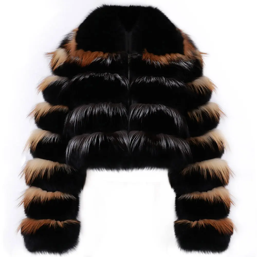 2021 Winter New Design Women Natural Fur Jacket Short Winter Real Fox Fur Coat For Ladies