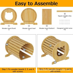 <b>Wooden</b> <b>Cat</b> <b>House</b> Round Small Pet Bed Durable <b>Cat</b> Furniture For Indoor <b>Cats</b> - Product Image 5