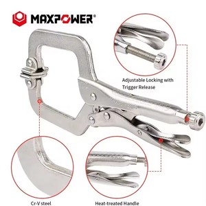 Maxpower Heavy Duty C Clamp Vice Grip Face Clamps Snap Ring Pince de verrouillage Type C Pinces de verrouillage pour le travail du bois Grip C Clamps - Product Image 2