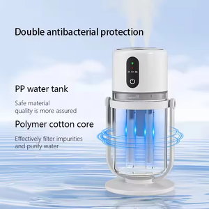 Portable Wireless Ultrasonic Humidifier 300ml Tank Plastic Dual Spray <b>Rechargeable</b> 1800mAh USB <b>Night</b> Household - Product Image 4