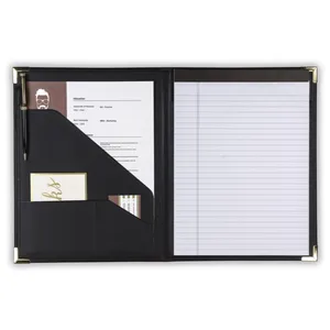 Classic Collection Business Portfolio Executive Resume Document Organizer Folder with 8.5'' x11''Legal Pad And Brass Corners