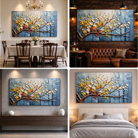 Tableau mural abstrait sans cadre, peint à la main sur toile, motif floral et arbre, pour salon, villa, hôtel, vente directe usine, OEM