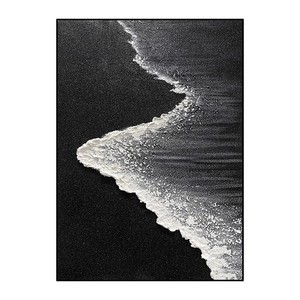 Hand Painted Oil <b>Painting</b> Waves Chasing Black White Textured Abstract Art Rectangle Metal <b>Frame</b> Entryway Living Room Wall Decor - Product Image 5