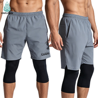 Shorts de sport pour hommes les plus vendus - Shorts de course et de fitness à séchage rapide pour l'entraînement au basketball décontracté - Shorts double couche