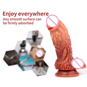 Dildo a Forma di Squame di Pesce Pangolino, Simulazione di Fallo in Silicone Liquido Doppio, Cambia Colore, Fantasia da Parete per Donne - Product Image 4