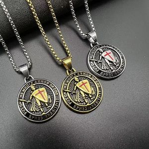 Western <strong>Vampire</strong> Armor of God necklaces <strong>Knights</strong> Templar iron men necklace cross pendant - Product Image 2