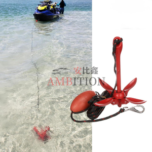 Ancla Plegable Premium de 3.5 Lb, Juego Completo, Kit Robusto de Grado Marino con Cuerda Reforzada de 25 pies, <span class=keywords><strong>Boya</strong></span> Duradera, Gancho y Bolsa - Product Image 4