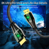 Chapado en oro HDR V2.1 A008 8K 48Gbps Resolución 8K60Hz para HDMI Cable HD 7680*4320 para Monitor PVC Aleación de zinc PVC para HDMI