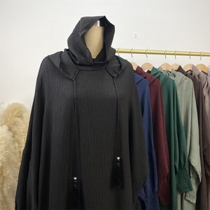 6818# Modest Abaya Soft Linen New <b>Eid</b> Hoodie With Undercap Abaya <b>Dress</b> Muslim Islamic Ramadan Simplicity Casual Abaya <b>Dress</b> - Product Image 5