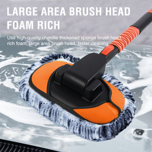 Spazzola per autolavaggio in microfibra Kit per mocio spugna per guanti con manico lungo Kit di forniture per la pulizia dell'auto spolverino per il lavaggio degli attrezzi per auto <span class=keywords><strong>accessori</strong></span> - Product Image 6