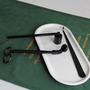 प्रीमियम 3-टुकड़ा स्टेनलेस स्टील मोमबत्ती देखभाल सेट wick ट्रिमर/कटर + डिपर स्नैफर | कस्टम लोगो लागो - Product Image 6