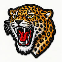 Patchs thermocollants brodés Tigre Rugissant en feutre non tissé et résine, écologiques, couleurs et tailles personnalisées, logo sur mesure pour chapeaux, vestes, sacs