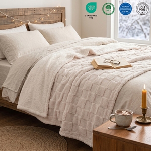 Offre Spéciale flanelle polaire couvertures lit double ensemble pour l'hiver jeter flanelle sherpa polaire couverture - Product Image 1