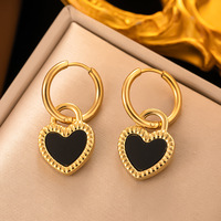 Vente en gros de bijoux de luxe hypoallergéniques tendances personnalisés boucles d'oreilles en acier inoxydable plaqué or 18 carats, étanches pour femme