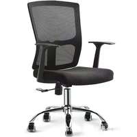 Silla de Oficina Ejecutiva Giratoria Ajustable en Altura con Base de Acero Inoxidable Resistente y Malla Transpirable