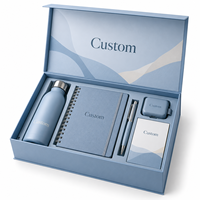 Coffret de bienvenue personnalisé pour employés, emballage en papier rigide de luxe avec insert pour carnet, bouteille, stylo, accessoires, cadeaux d'entreprise